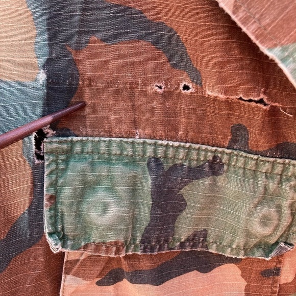 Men's Vintage Unbranded Jacket Camo Button-Down NO SIZE DISTRESSED 80s Grunge - Picture 6 of 16